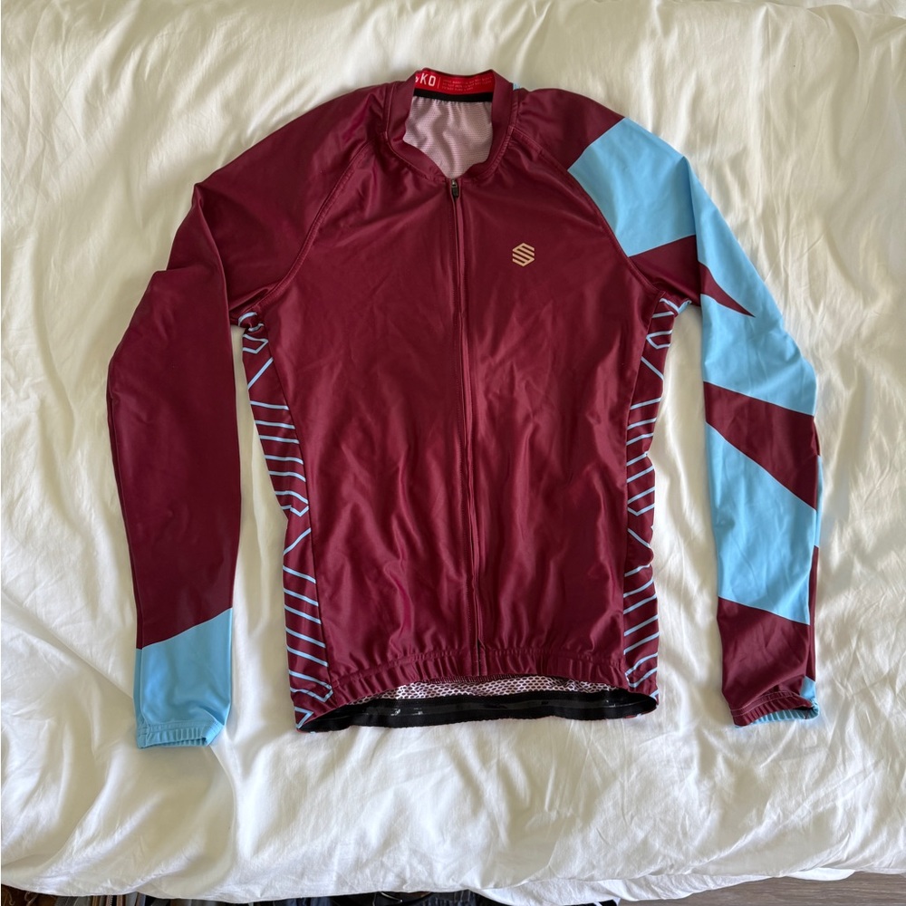 Siroko Burgundy cycling jersey - long sleeve